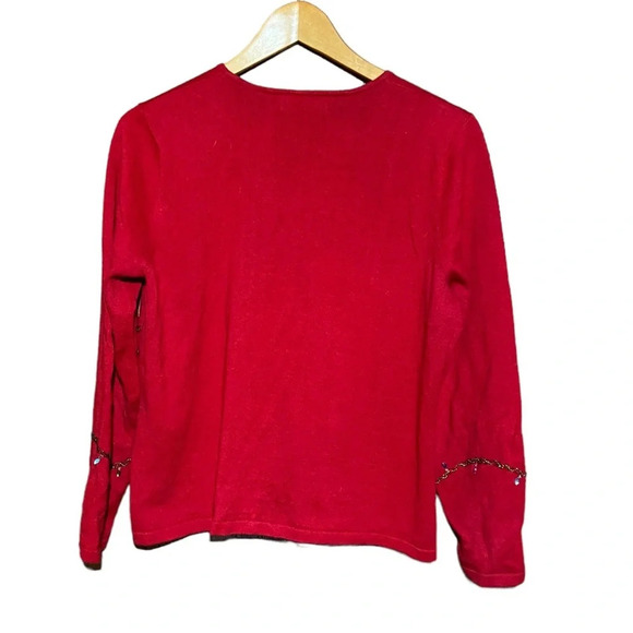 Vintage Christmas Snowman Snowmen Holiday Winter Button Up Cardigan Size Medium - Picture 2 of 9